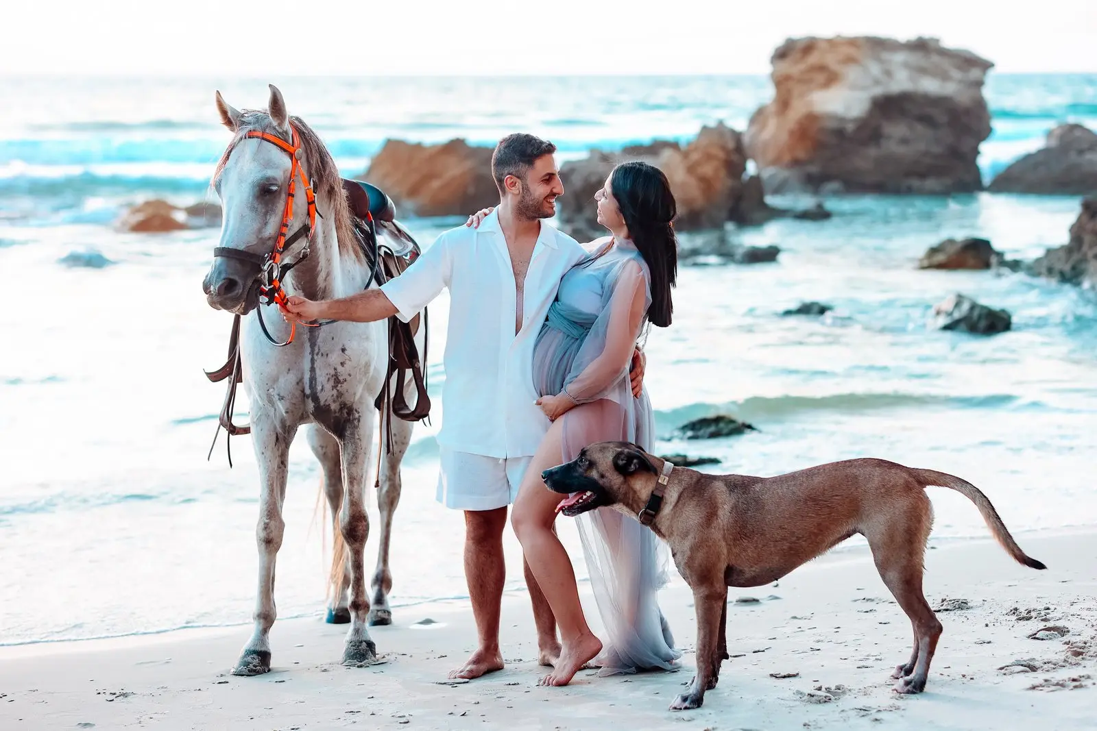 צילומי הריון זוגיים בטבע