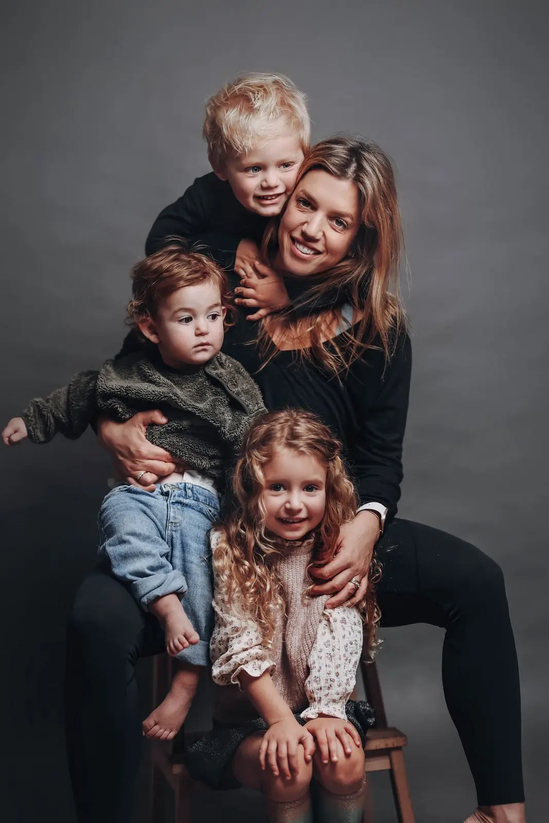 Perfect family moment studio portraits