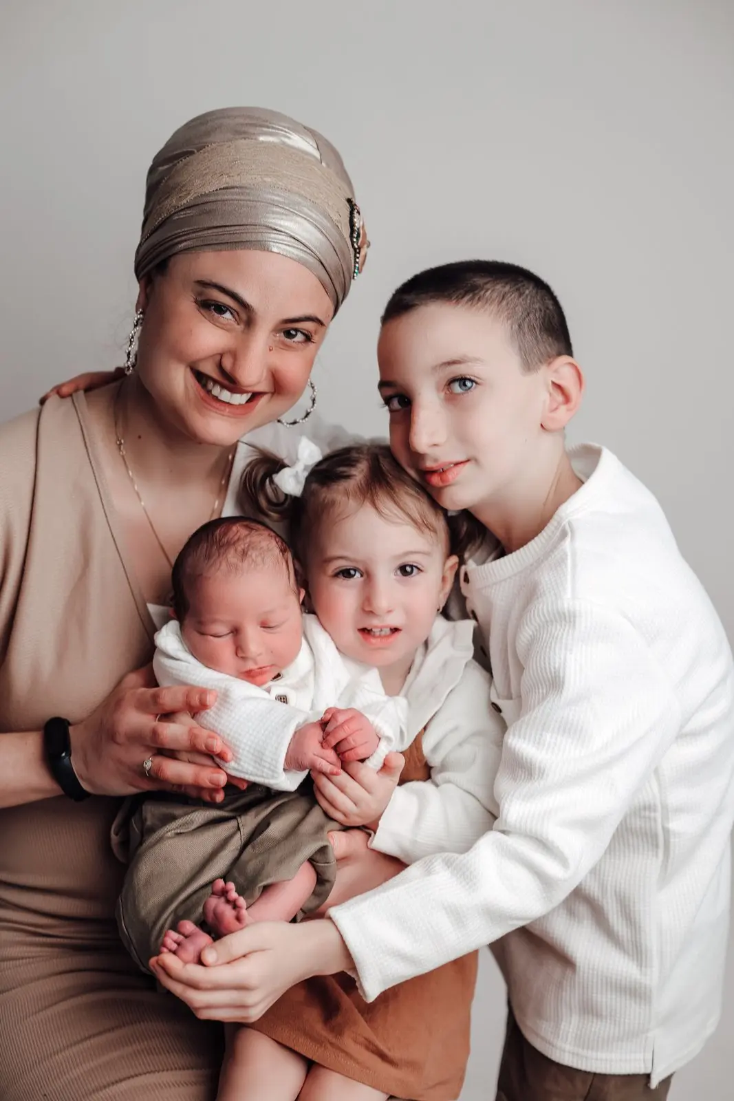 Intimate moments in studio family portraits