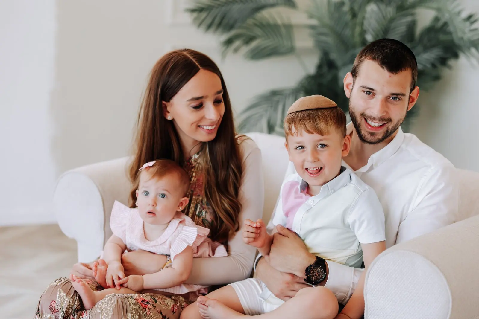 Family portrait in studio