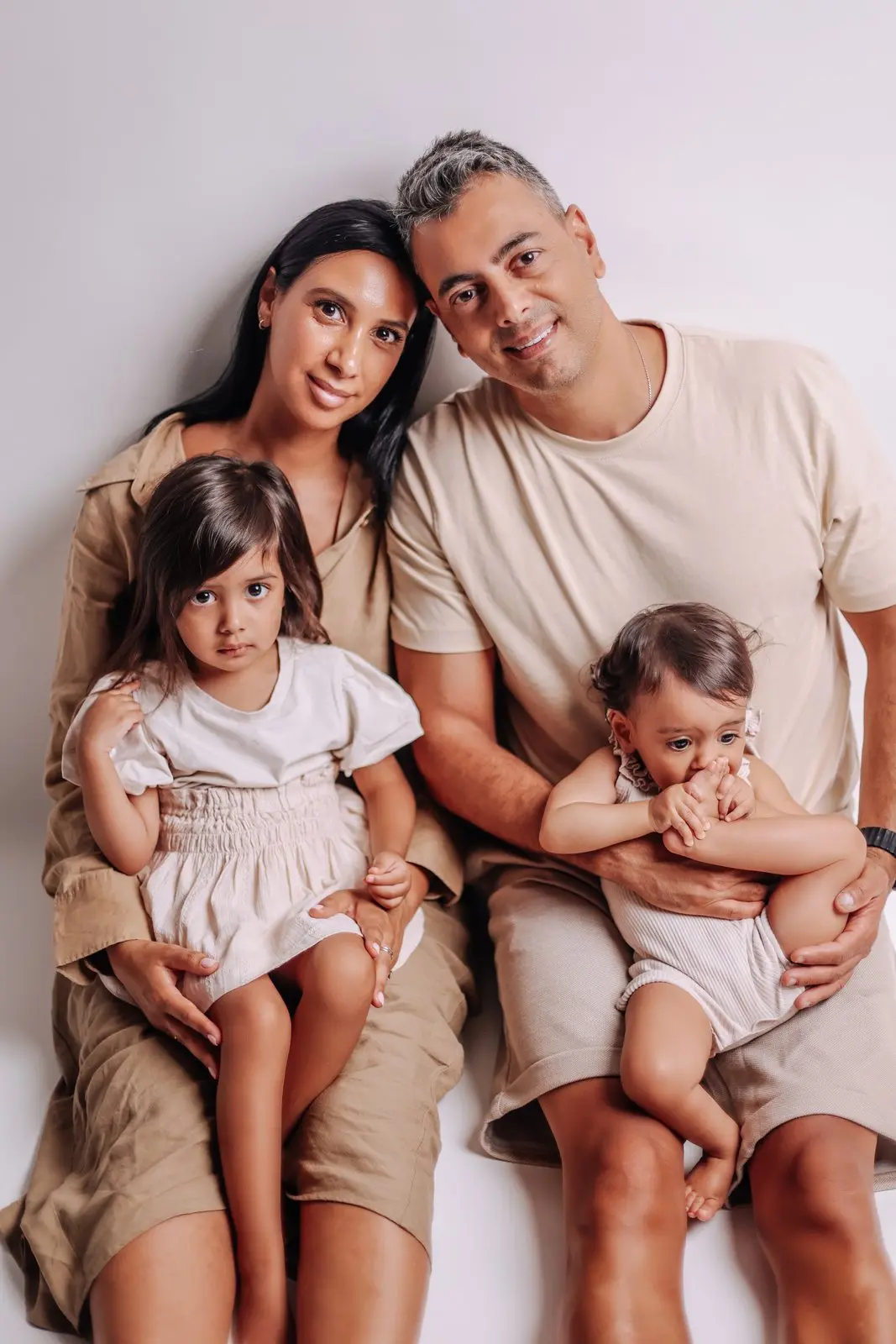 Family studio photography with young children